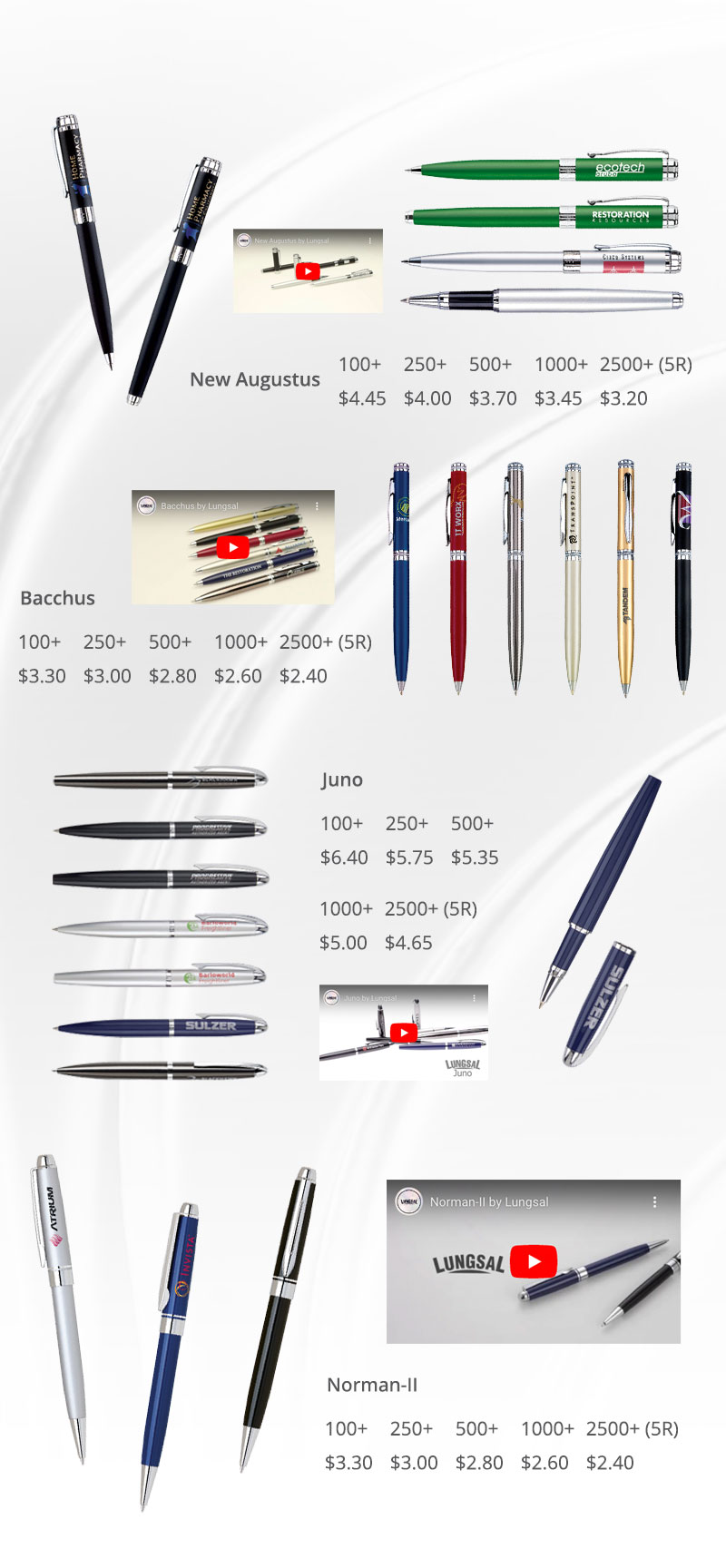 Lungsal's Bestselling Metal Pens