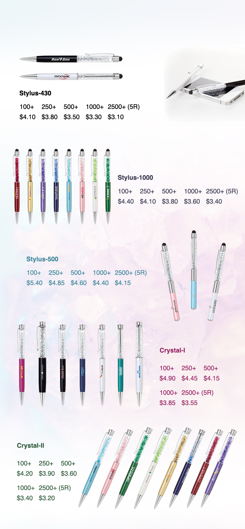 Lungsal's Sparkling Crystal Pens